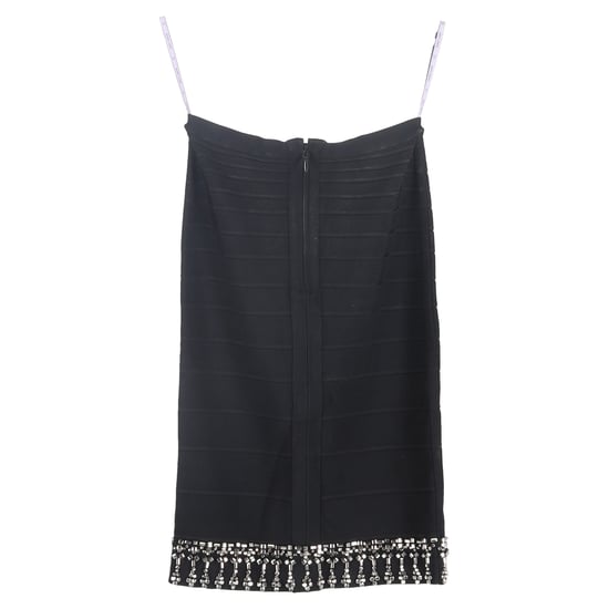 Herve Leger knielange rok met versierde zoom in zwart rayon - Image 2
