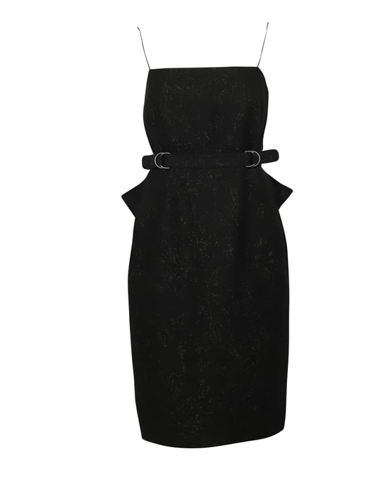 Bottega Veneta jurk met ceintuur in zwarte viscose - Image 1