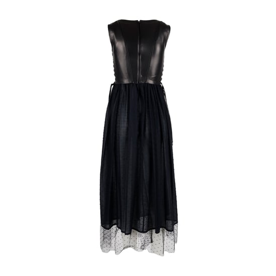 Rode Valentino jurk met leren korset en tule - jaren '10 - Image 3