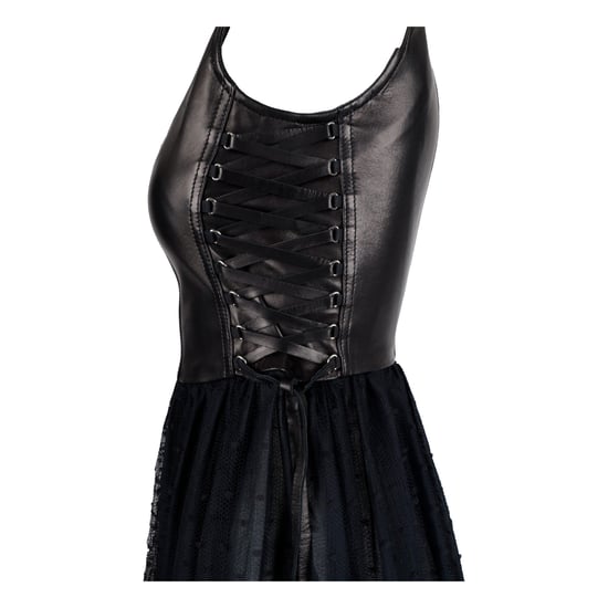 Rode Valentino jurk met leren korset en tule - jaren '10 - Image 4