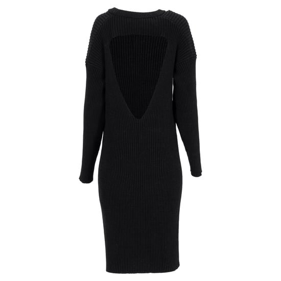 Bottega Veneta jurk met uitsnijdingen tot op de knie in zwarte wol - Image 3