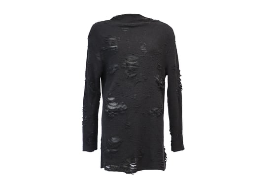 Iro x Anja Rubik Iriza jurk met een verwassen look in zwart katoen - Image 1