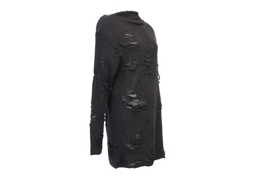 Iro x Anja Rubik Iriza jurk met een verwassen look in zwart katoen - Image 2