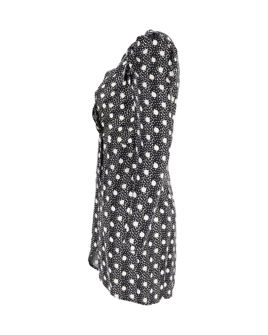 Sandro jurk met lange mouwen en stippenprint in zwarte viscose - Image 2
