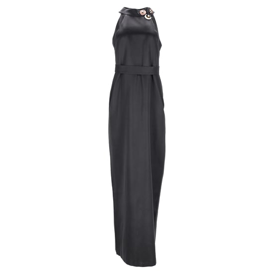 Emilio Pucci Maxi-jurk met halternek en versieringen in zwarte zijde - Image 1