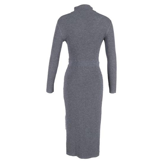 A.P.C. Alma gebreide jurk met col in grijze merinowol - Image 3