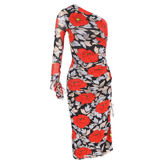 Diane Von Furstenberg midi-jurk met bloemenprint en ruches in veelkleurig nylon - Image 1