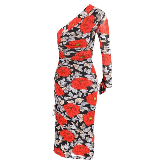 Diane Von Furstenberg midi-jurk met bloemenprint en ruches in veelkleurig nylon - Image 3