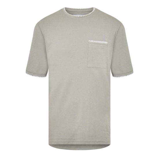 Threadbare Gebreid T-shirt voor heren van Perth (Salie/Ecru) - Image 1