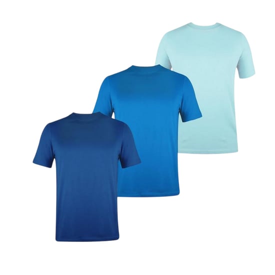 Donnay Effen T-shirt met ronde hals voor heren (set van 3) (Tealblauw/Turkooisblauw/Donkerblauw) - Image 1