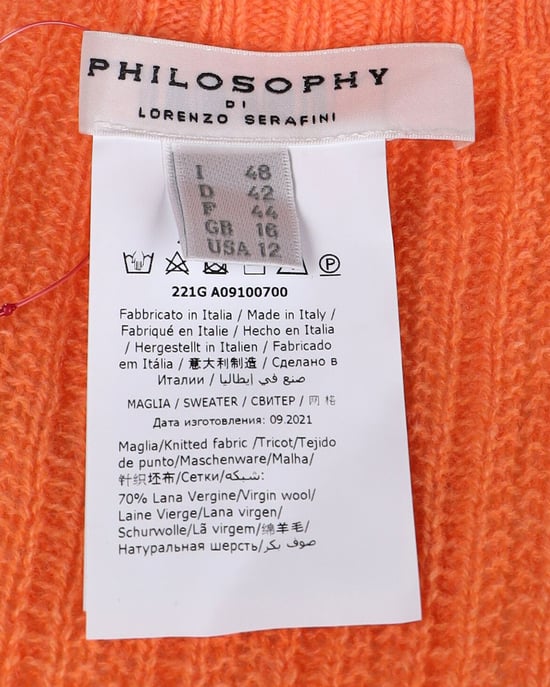 Philosophy Di Lorenzo Serafini coltrui van oranje scheerwol - Image 4