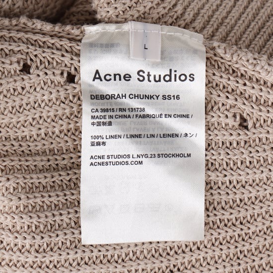 Acne Studios gebreide trui met ronde hals in bruin linnen - Image 5