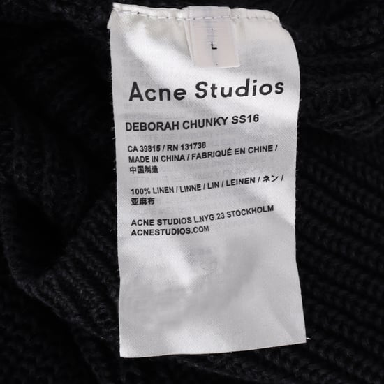 Acne Studios gebreide trui met ronde hals in zwart linnen - Image 5