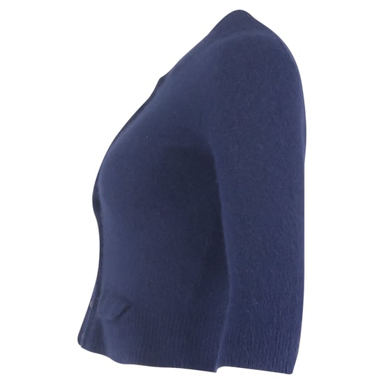 Mulberry cropped vest met knoopjes in blauwe wol - Image 2
