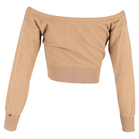 Alexander Wang cropped cardigan met doorschijnend schouderstuk in bruine wol - Image 3