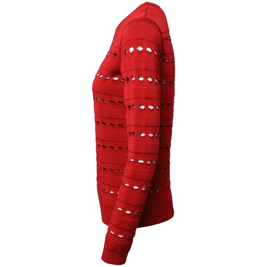 Herve Leger Stretch-Knit Bandage Pullover in Rode Rayon - Image 2