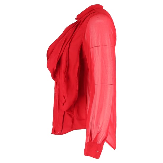 Comme des Garçons blouse met ruches en knopen in rode zijde - Image 2
