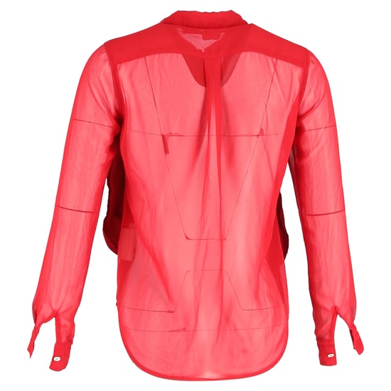 Comme des Garçons blouse met ruches en knopen in rode zijde - Image 3
