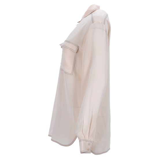 Stella McCartney overhemd met lange mouwen en twee zakken in licht perzikkleurige crêpe satijn. - Image 2