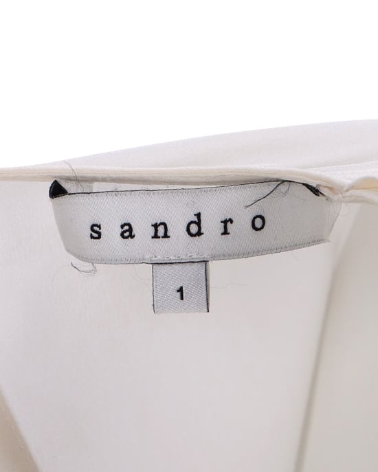 Sandro V-halsblouse van grijze zijde - Image 4
