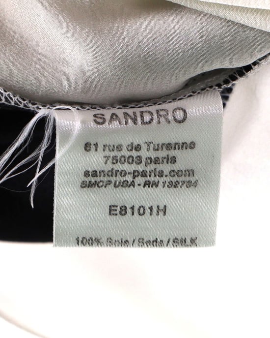 Sandro V-halsblouse van grijze zijde - Image 6