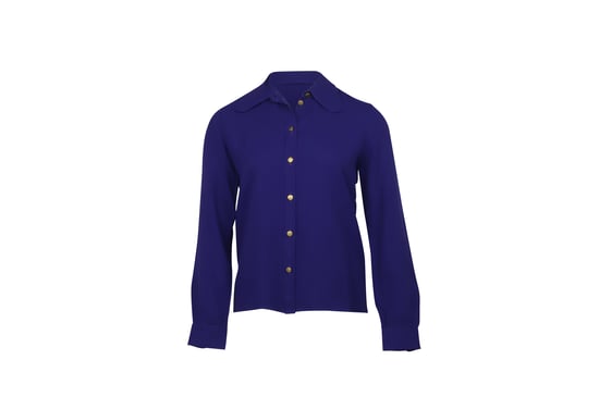 Chloe blouse met knoopsluiting in paarse zijde - Image 1