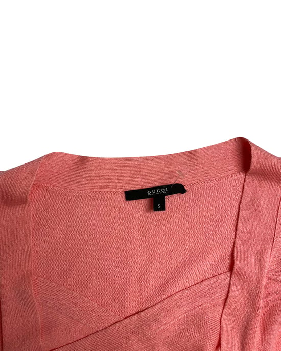 Gucci gebreide blouse van roze scheerwol - Image 2