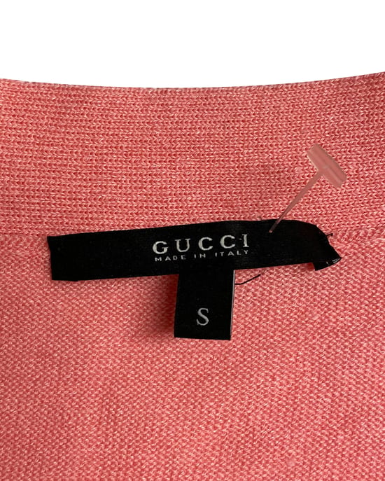 Gucci gebreide blouse van roze scheerwol - Image 5