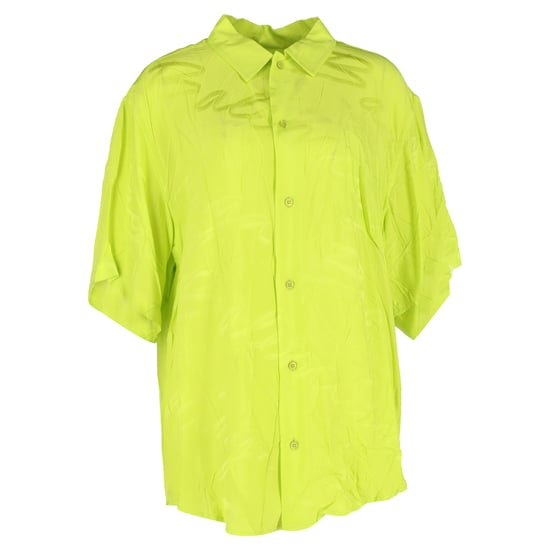 Balenciaga Handgeschreven Minimal Shirt in Neon Groene Viscose - Image 1