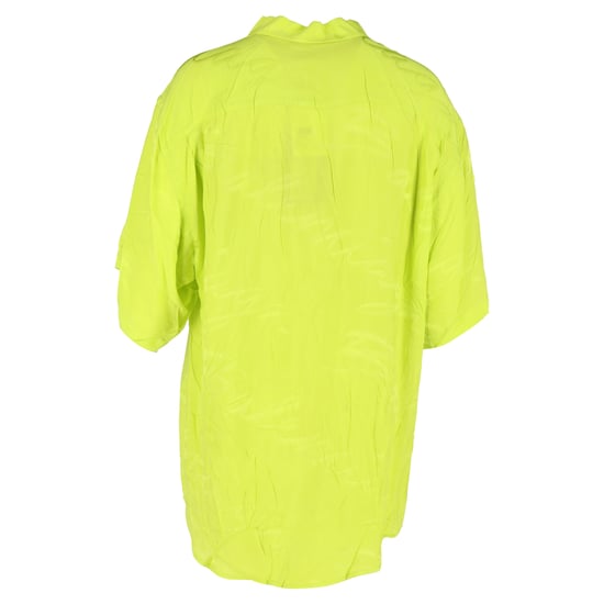 Balenciaga Handgeschreven Minimal Shirt in Neon Groene Viscose - Image 3