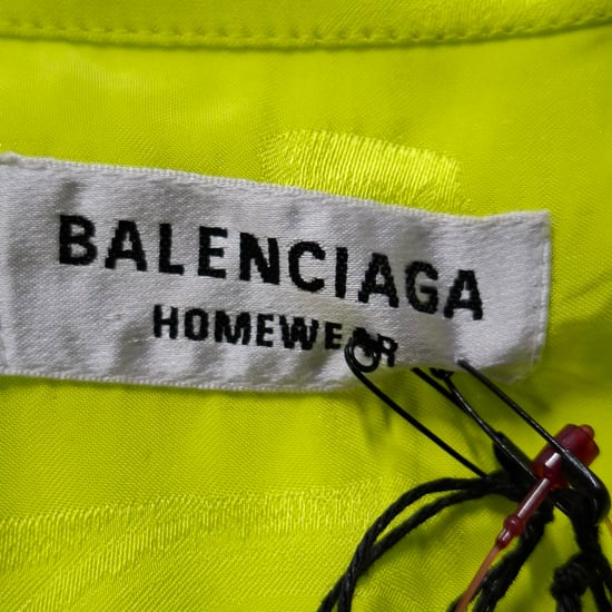Balenciaga Handgeschreven Minimal Shirt in Neon Groene Viscose - Image 4