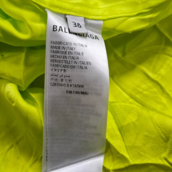 Balenciaga Handgeschreven Minimal Shirt in Neon Groene Viscose - Image 5