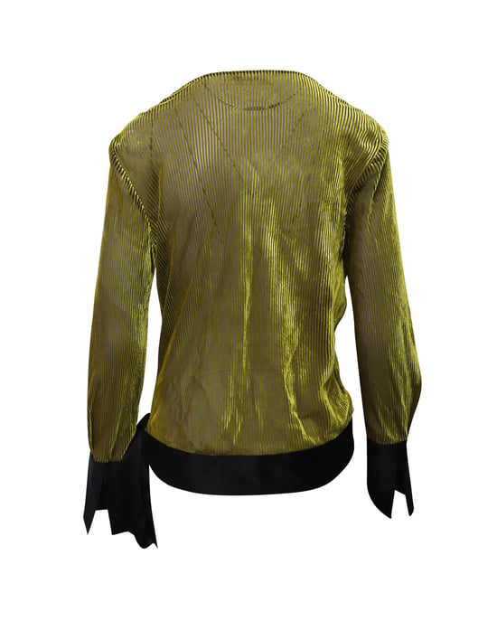 Diane Von Furstenberg wikkelblouse in goud en zwart viscose - Image 3