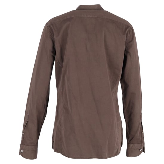 Tom Ford twill overhemd in bruin katoen - Image 3
