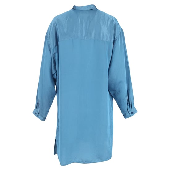 Y's by Yohji Yamamoto overhemd met knoopsluiting in blauwe zijde - Image 3