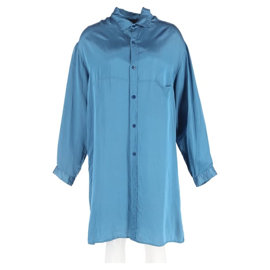 Y's by Yohji Yamamoto overhemd met knoopsluiting in blauwe zijde - Image 4