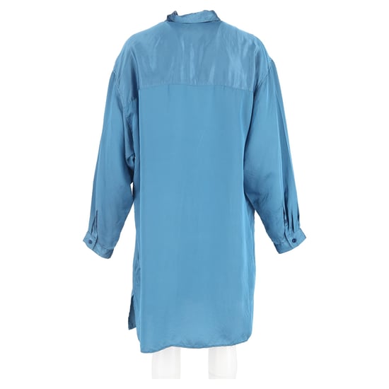 Y's by Yohji Yamamoto overhemd met knoopsluiting in blauwe zijde - Image 6