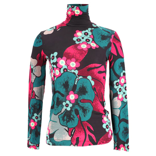 Dries Van Noten top met lange mouwen en colkraag met bloemenprint in veelkleurige rayon - Image 1