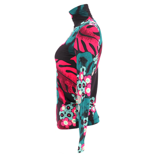 Dries Van Noten top met lange mouwen en colkraag met bloemenprint in veelkleurige rayon - Image 2