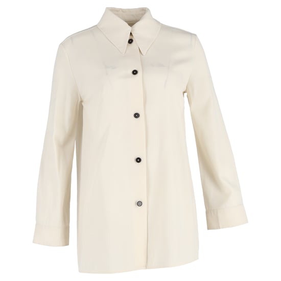 Jil Sander overhemd met lange mouwen en knoopsluiting in crèmekleurig katoen - Image 1