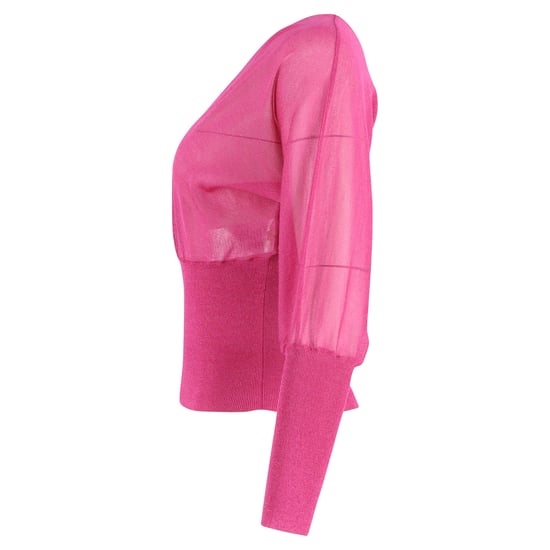 Emilio Pucci gebreide blouse met lange mouwen en V-hals in roze zijde - Image 2
