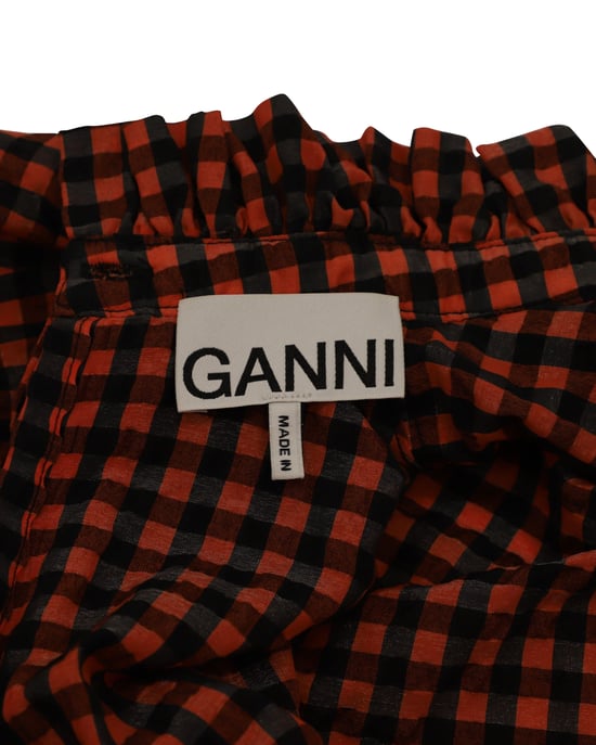 Ganni seersucker blouse met ruitpatroon in meerdere kleuren van polyester - Image 4