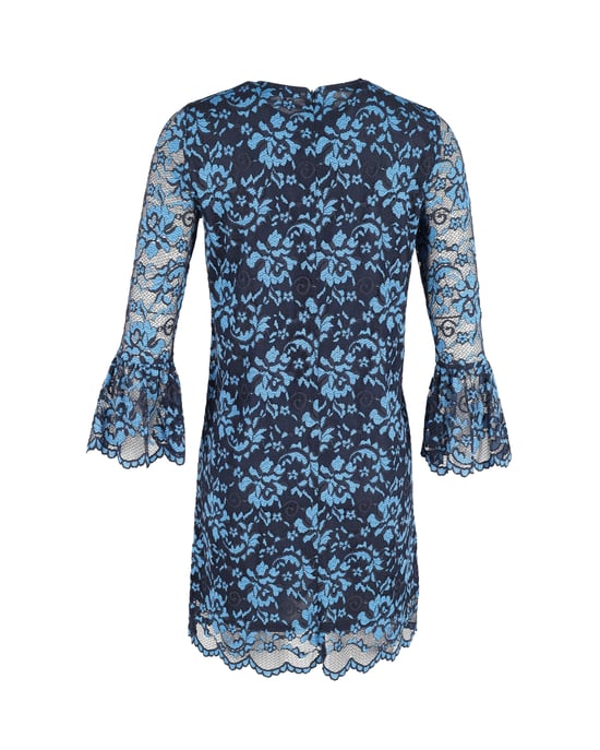 Ganni jurk met kanten mouwen en bloemenprint in blauw polyester - Image 3