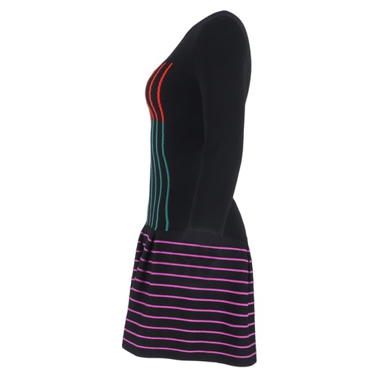 Fendi gestreepte mini-jurk met uitlopende rok in veelkleurige wol - Image 2