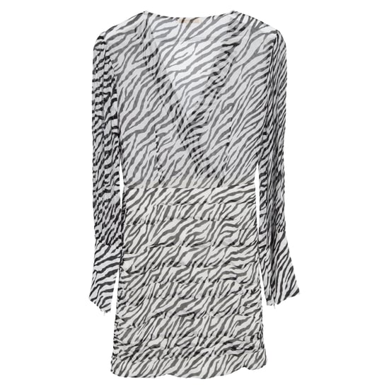 Maje Ribane mini-jurk met zebraprint in zwart-witte viscose - Image 2