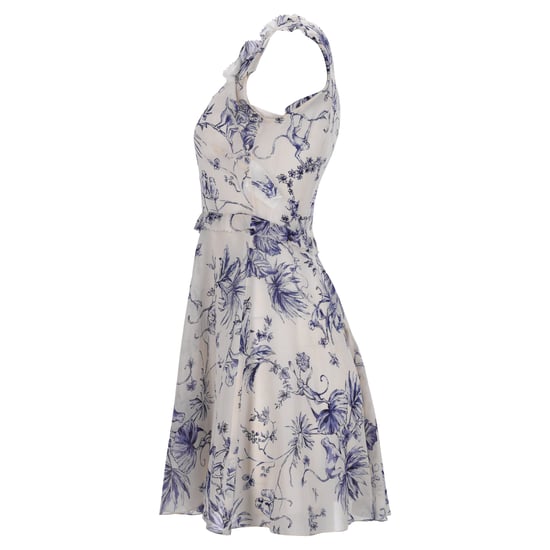 RED Valentino mini-jurk met apenprint en ruches in crèmekleurige zijde - Image 2