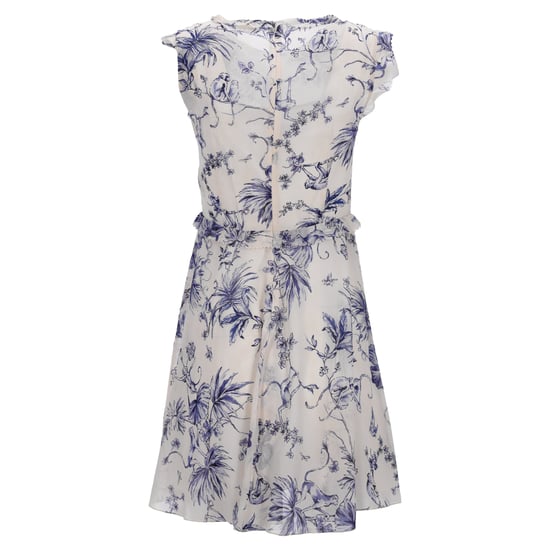 RED Valentino mini-jurk met apenprint en ruches in crèmekleurige zijde - Image 3