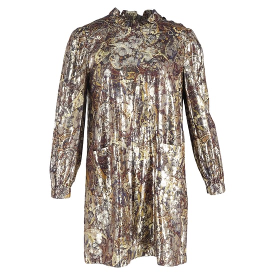 Ba&sh Chiba bedrukte mini-jurk van goudkleurige viscose - Image 1