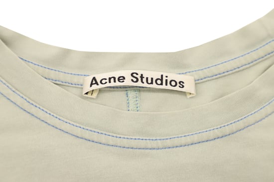 Acne Studios T-shirt met geborduurd logo in lichtgroen katoen - Image 4