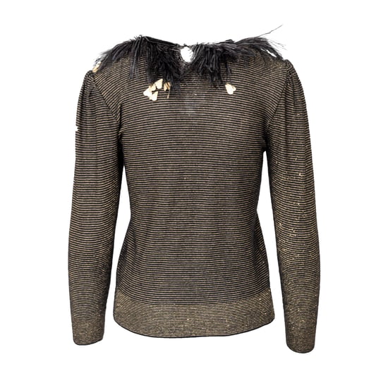 Valentino Boutique Top met verenversiering - jaren '80 - Image 3